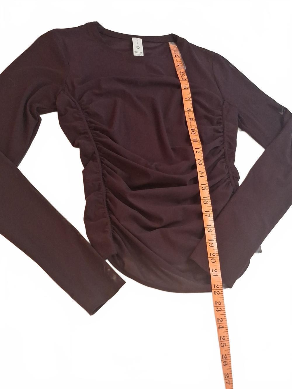 #788 NWT Lululemon Sheer Long Sleeve Ruched size S - Picture 3 of 7